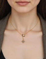 Canadian locket-style necklace with minimalist gold star design