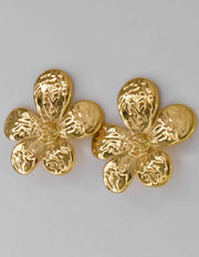 Close-up of handcrafted flower earrings Canada design