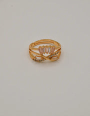 crystal wave crossover wedding ring gold for women Canada