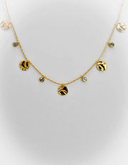 18K gold-plated hammered disc necklace for Canadian women
