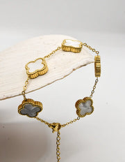 Everbloom Dual Clover Golden Charm Bracelet for Women Canad