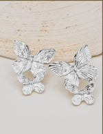 butterfly_earring_silver_finish_textured_wings_modern_canadian_jewellery