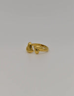 Canadian wedding ring with golden smooth texture design