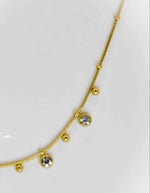 Dainty layering necklace Canada with clear cubic zirconia accent