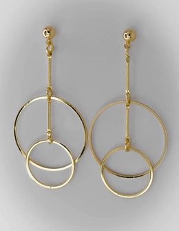 Shiny gold double hoop earrings with a smooth finish, ideal for everyday outfits.