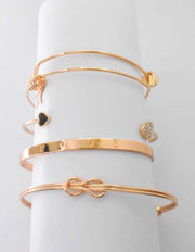 Montreal minimalist permanent bracelet set for women