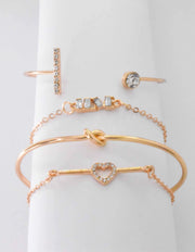 Elegant five-piece couple bracelet set for women