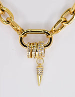 Montreal statement necklace with spiked drop design