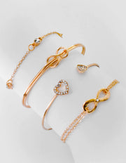 Adjustable gold bangles with crystal heart detail Canada
