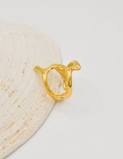 Unique sculptural gold ring for women, adjustable modern jewellery Canada