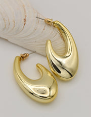 gold aurora wave statement hoop earrings canada stylish gift for her montreal minimalist jewelry