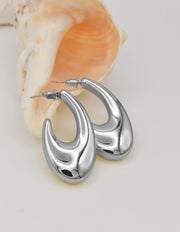 silver aurora wave modern hoop earrings canada stylish minimalist jewellery trending gift
