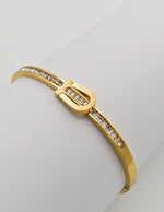 Elegant gold bangle for women with birthstone-inspired design