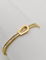 18K gold-plated bracelet with sparkling crystals and buckle