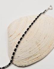 stylish_black_and_silver_chain_bracelet_baguette_cut_links_canada_jewelry