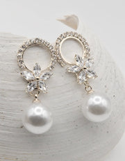 dainty crystal bloom earrings with pearl drops trending clean girl jewellery canada