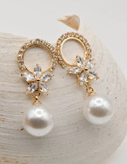 vintage inspired crystal bloom earrings with pearl drops tiktok viral jewelry