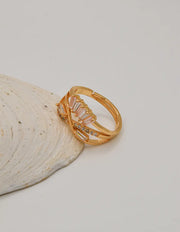 crystal wave crossover wedding ring gold for women Canada