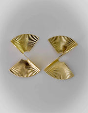 Radiant Soleil fan earrings with bold golden sheen