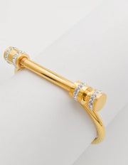 Gift for her gold permanent bracelet with sparkle details

