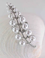 Side view of pearl vine ring in silver – bridal or statement piece