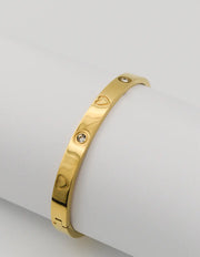 EngravedLove bracelet in 18k gold with crystal accents