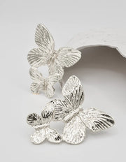 butterfly earring | textured gold and silver statement jewellery