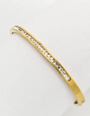 18K gold bangle with sparkling crystal detailing