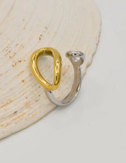 infinity_duo_goden_and_silver_open_ring minimalist golden silver open ring trendy adjustable women jewelry