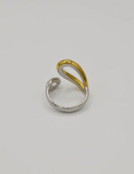 nfinity_duo_goden_and_silver_open_ring modern minimalist silver and golden open ring montreal