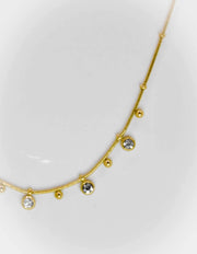 Dainty layering necklace Canada with clear cubic zirconia accent