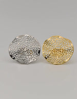 Adjustable wedding band ring shown in two-tone contrast