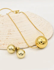 gold radiant orb duo set with elegant circle pendant necklace and earrings trending tiktok viral jewelry gift for her canada