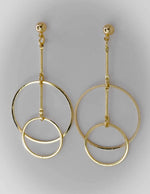 Shiny gold double hoop earrings with a smooth finish, ideal for everyday outfits.


