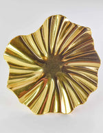 Bold textured golden ring styled with layering necklaces for women
