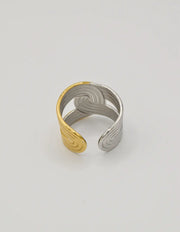 two_tone_adjustable_ring_top_open_design_goden_and_silver_minimalist_ring_for_women_canadian_fashion