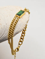 golden_chain_bracelet_with_green_baguette_gemstone_canada_jewelry