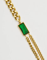 golden_chain_bracelet_with_green_stone_gift_for_her_montreal_jewelry