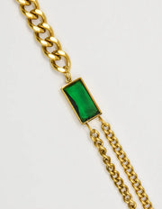 golden_chain_bracelet_with_green_stone_gift_for_her_montreal_jewelry